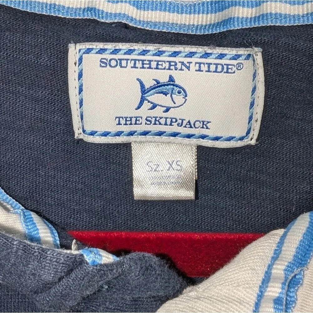 Southern Tide Skipjack Logo Navy Blue Long Sleeve Pullover Hoodie Men's Size XS - Picture 2 of 3